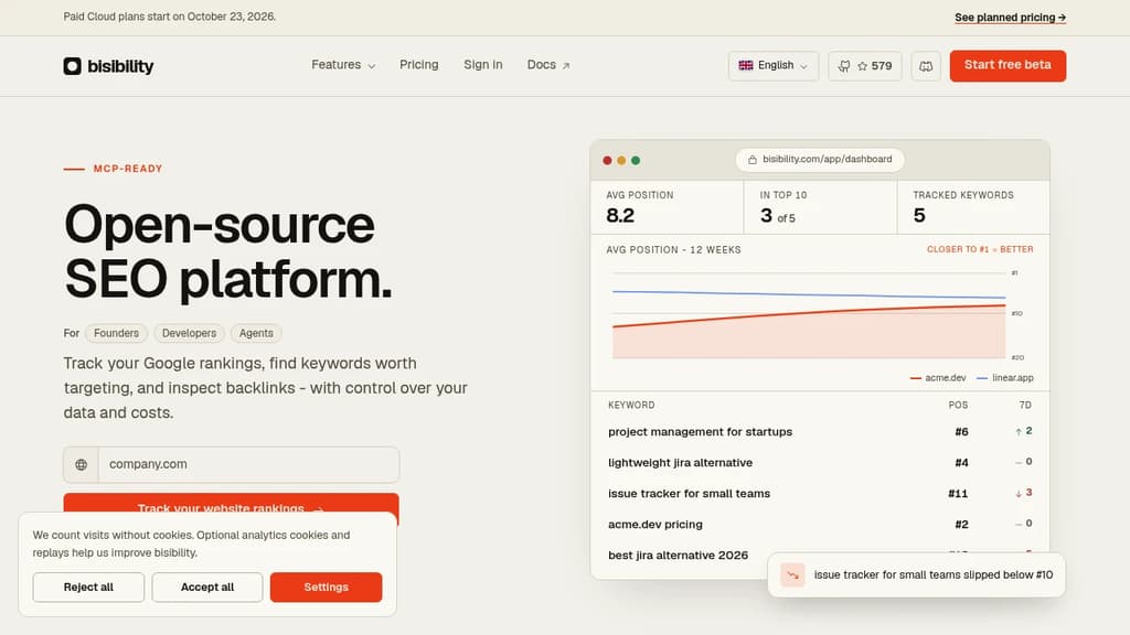 Screenshot of bisibility