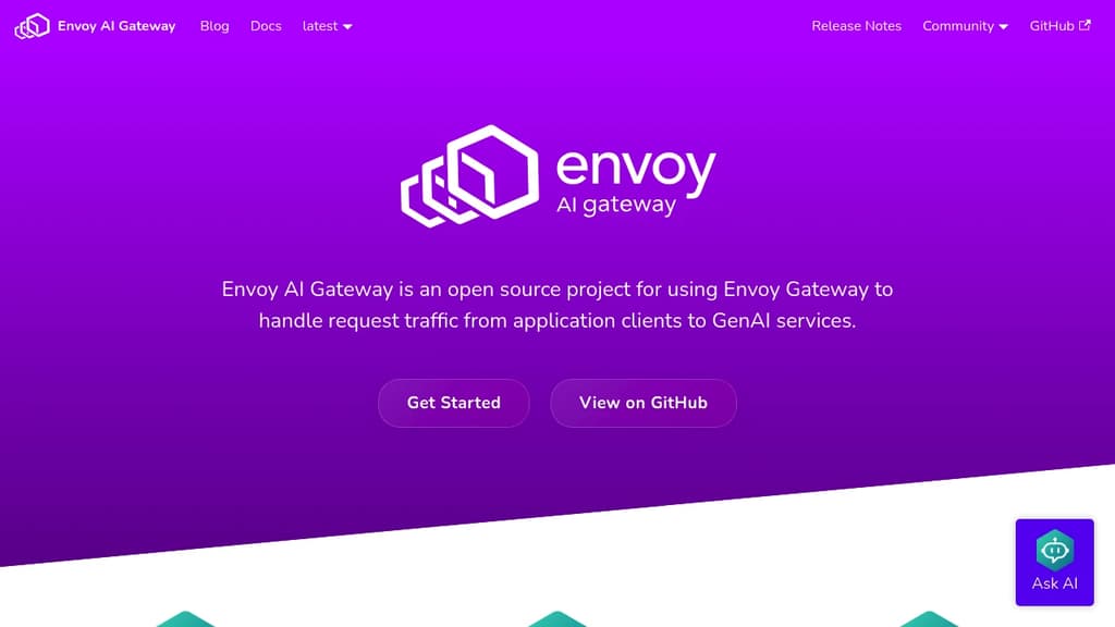 Screenshot of Envoy AI Gateway website