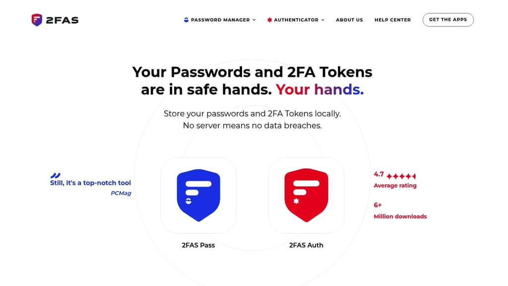 Screenshot of 2FAS website