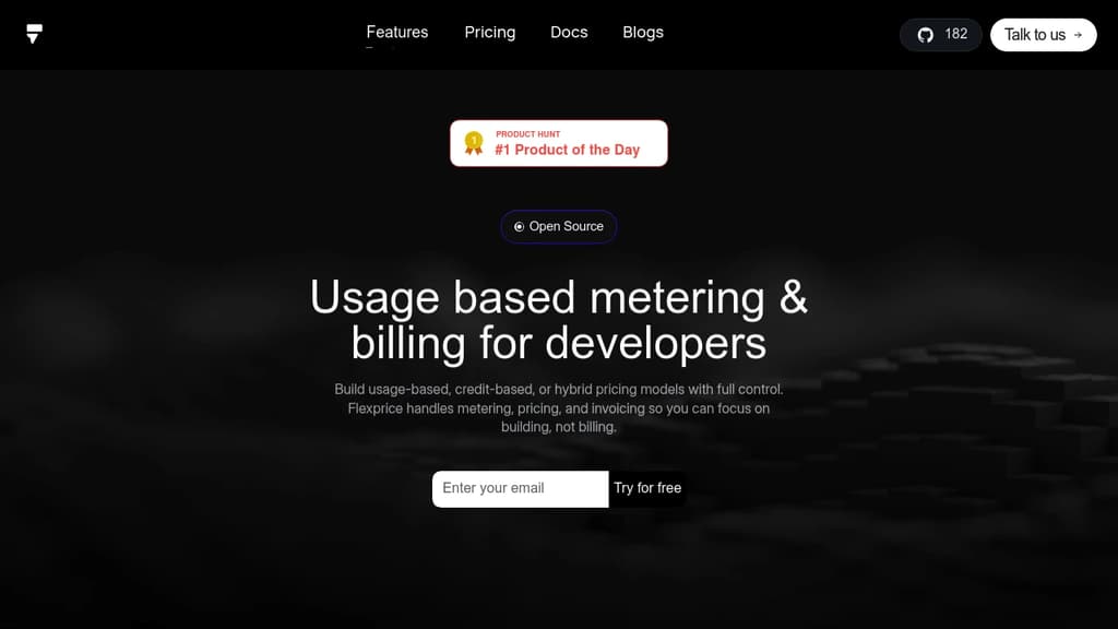Screenshot of Flexprice website