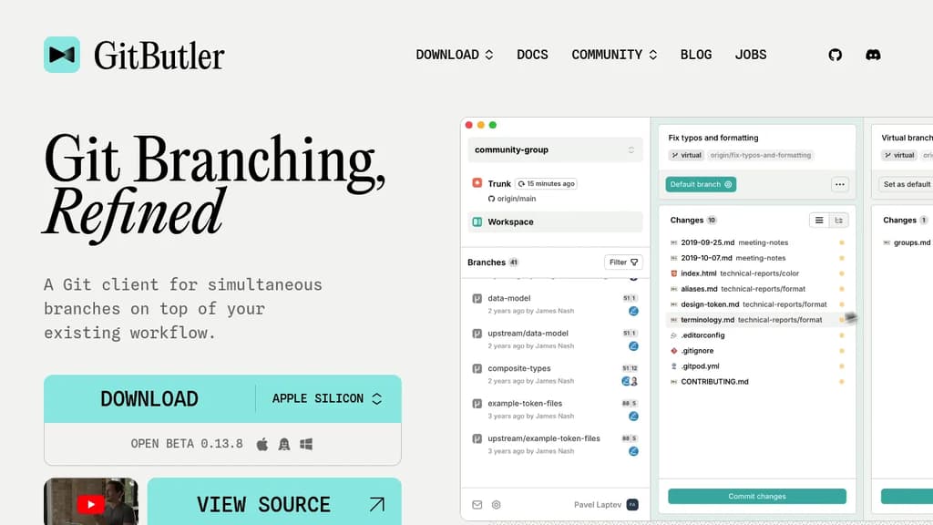Screenshot of GitButler website