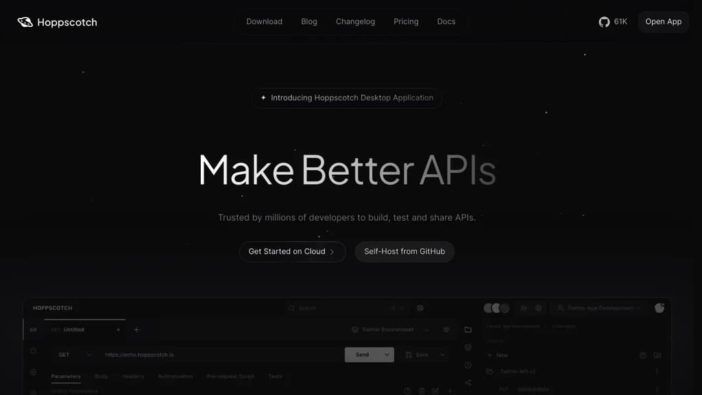 Screenshot of Hoppscotch website