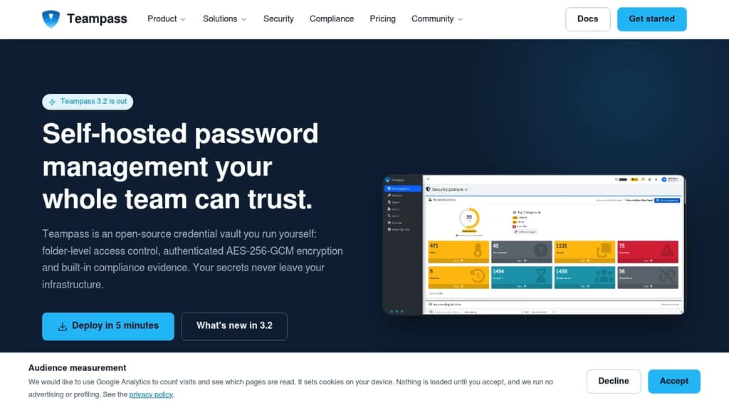 Screenshot of TeamPass