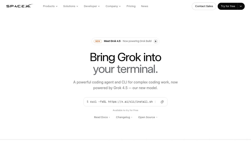 Screenshot of Grok Build