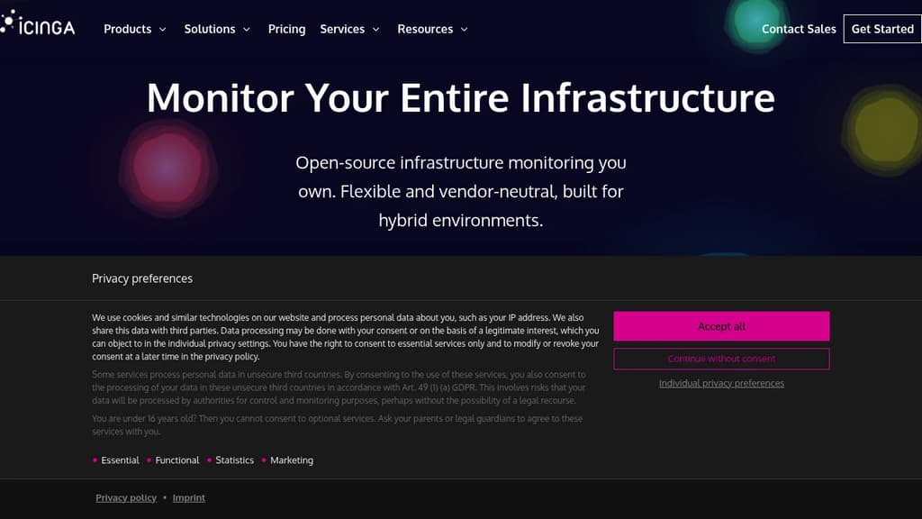 Screenshot of Icinga
