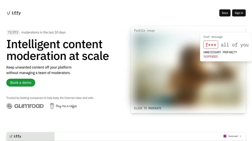 Iffy interface screenshot