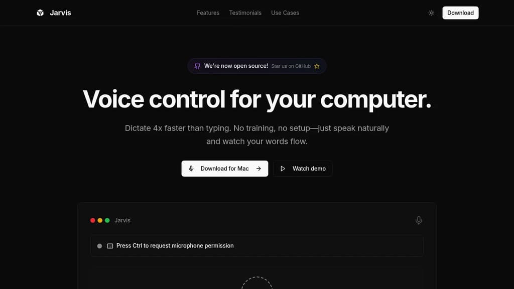 Screenshot of Jarvis website