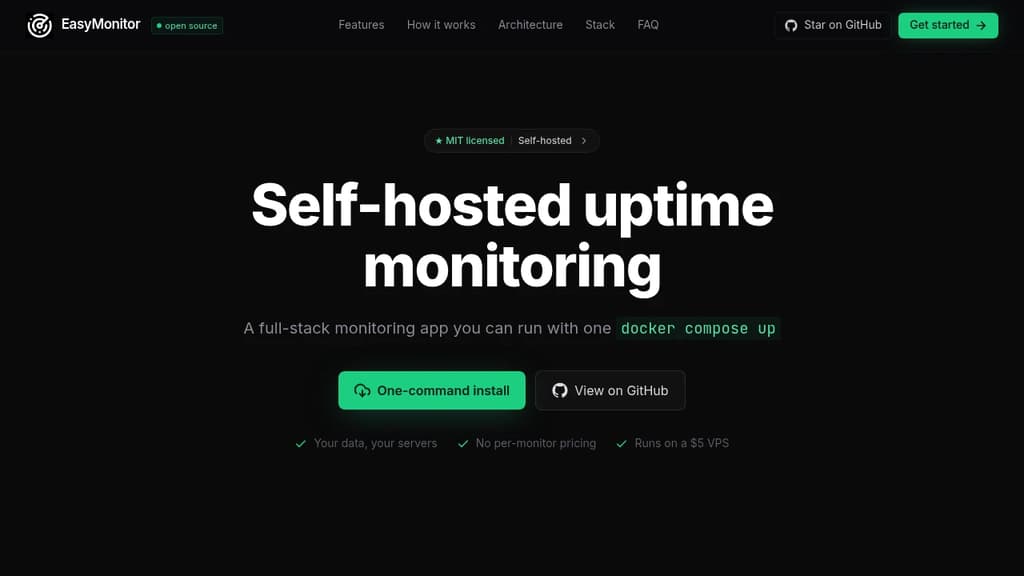 Screenshot of EasyMonitor website