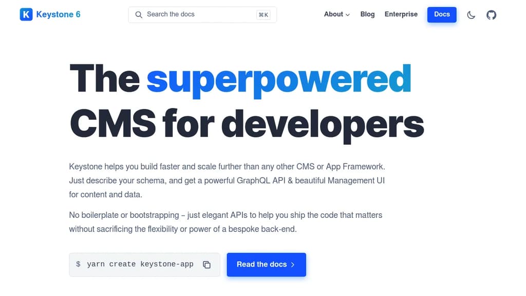 Screenshot of KeystoneJS
