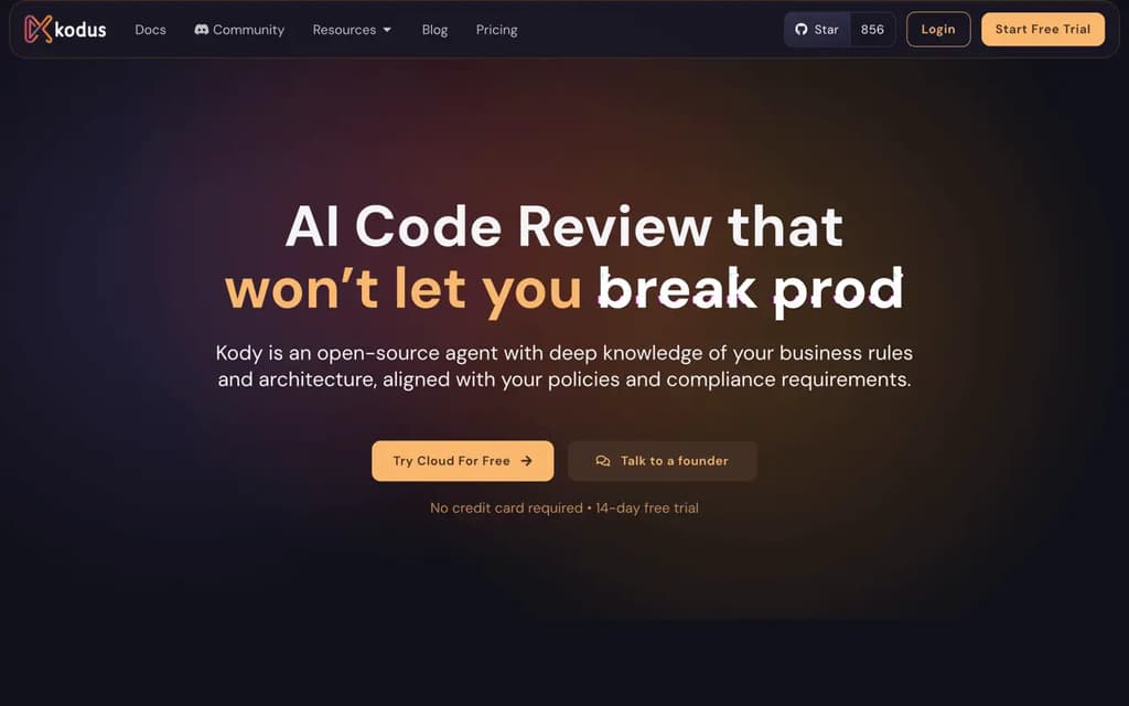 Screenshot of Kodus website