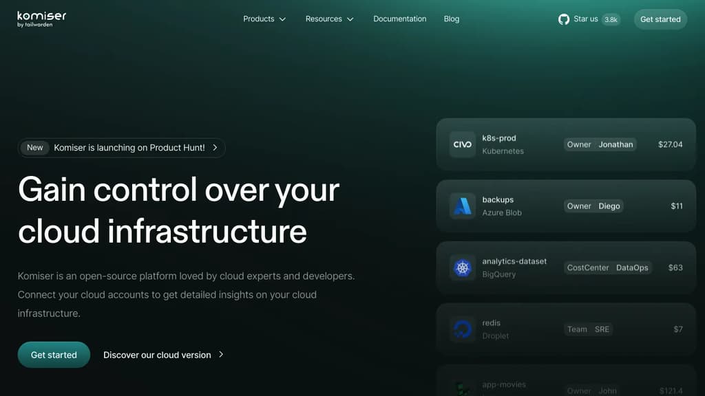 Screenshot of Komiser