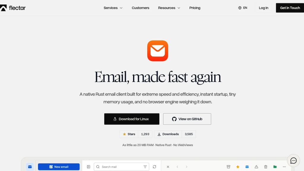Screenshot of Flectar Mail