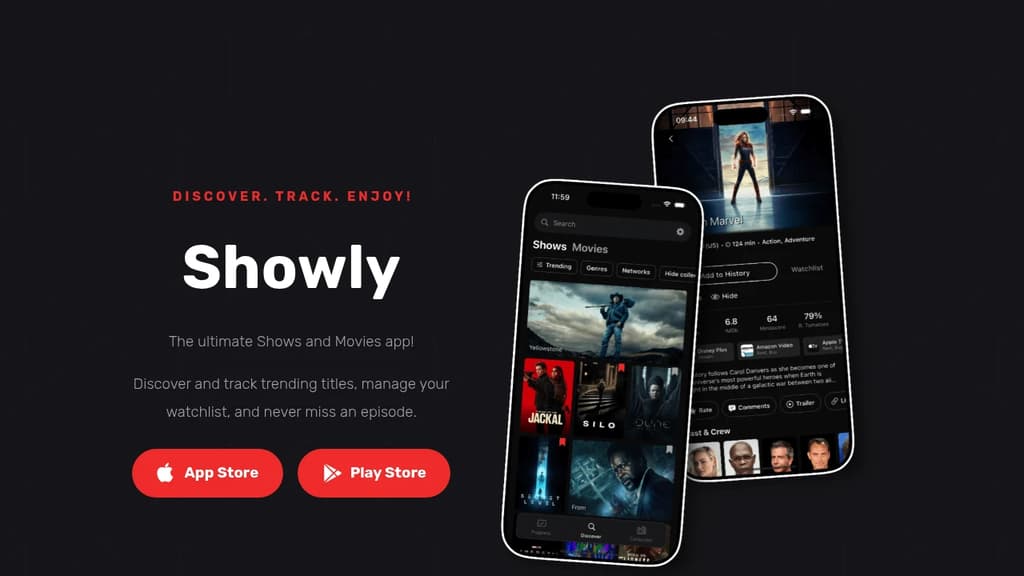 Screenshot of Showly website