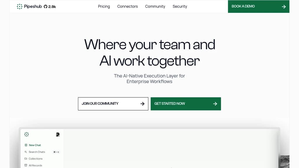Screenshot of Pipeshub website