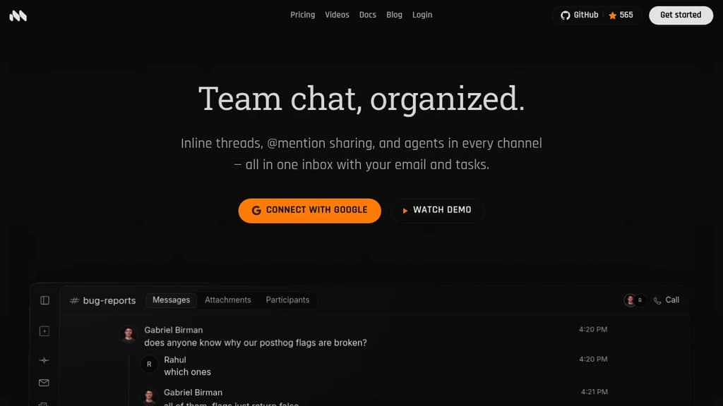 Screenshot of Macro Chat website