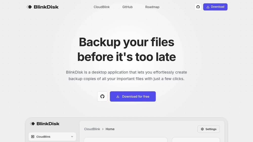 Screenshot of BlinkDisk