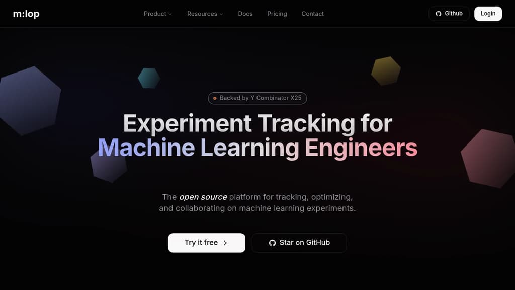 Screenshot of mlop website