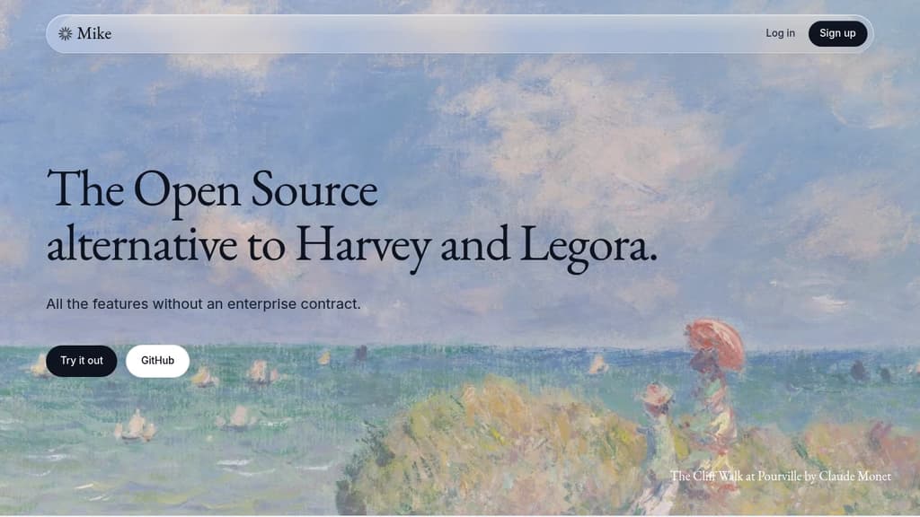 Screenshot of Mike website