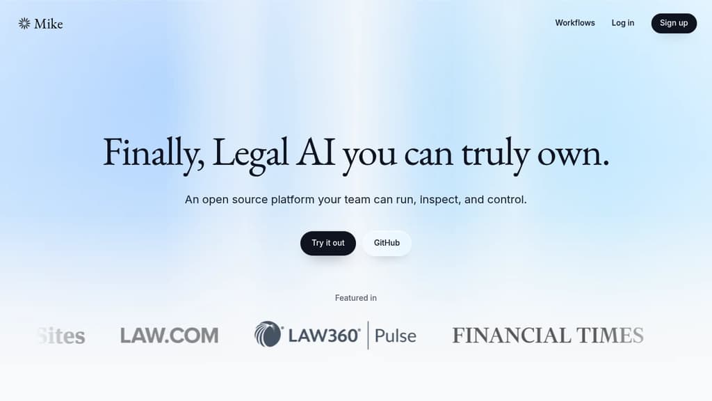 Screenshot of Mike website