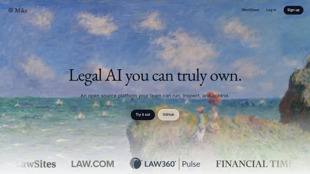 Screenshot of Mike website