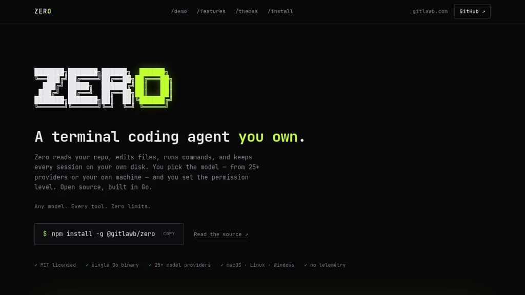 Screenshot of Zero