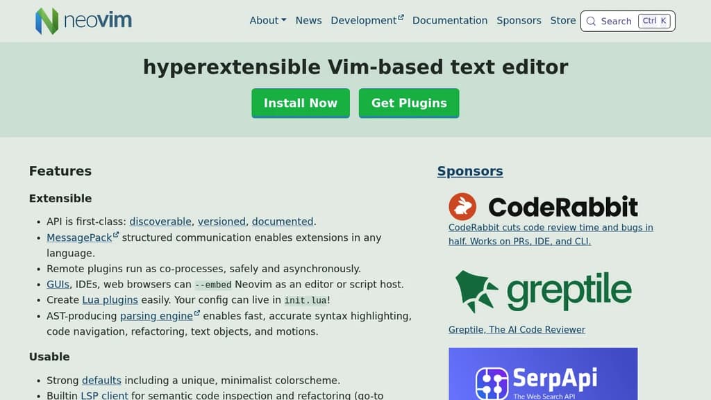 Screenshot of Neovim