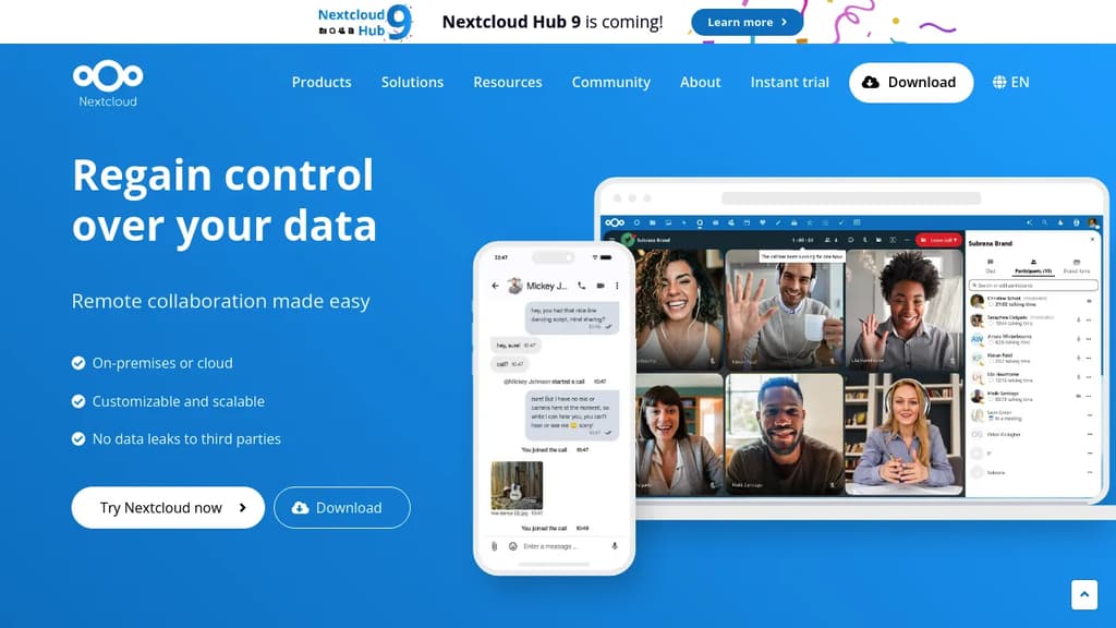 Screenshot of Nextcloud
