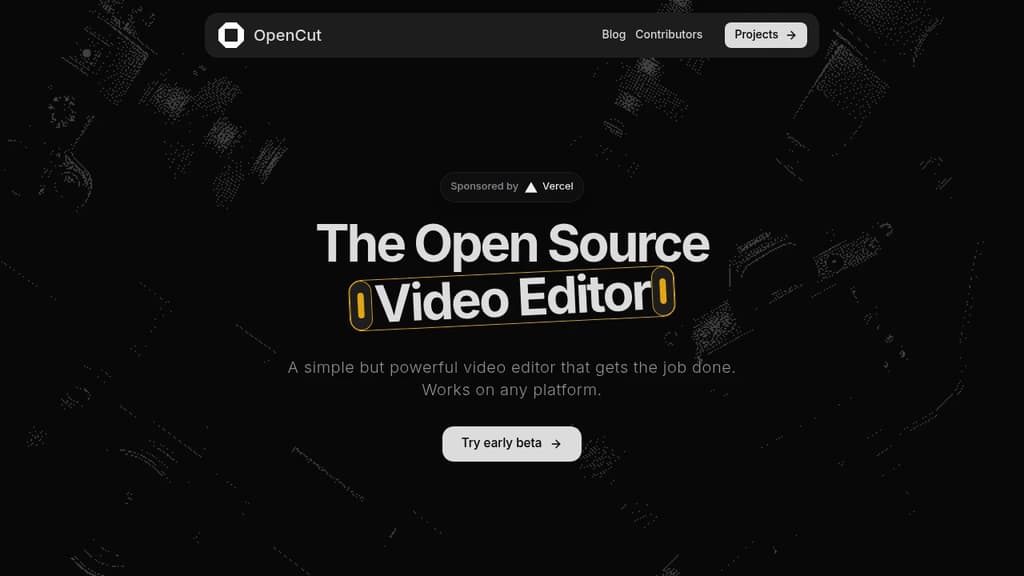 Screenshot of OpenCut website
