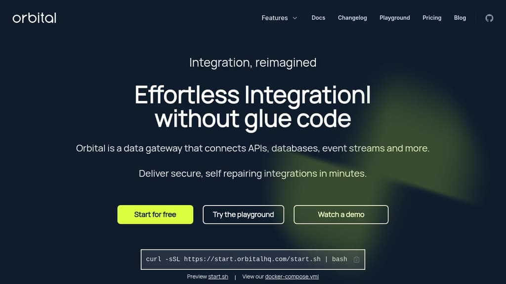 Screenshot of Orbital website