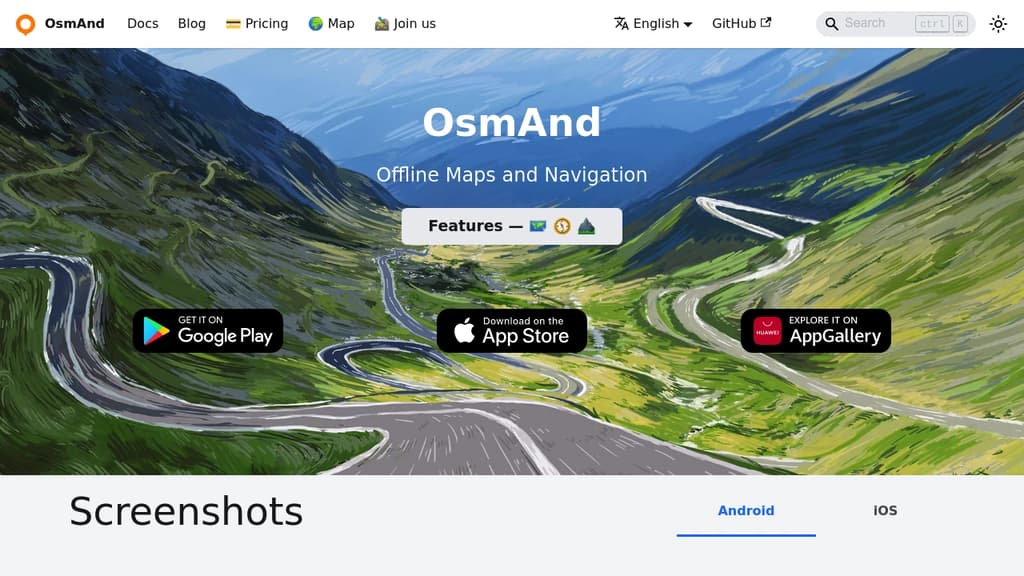 OSMAnd interface screenshot