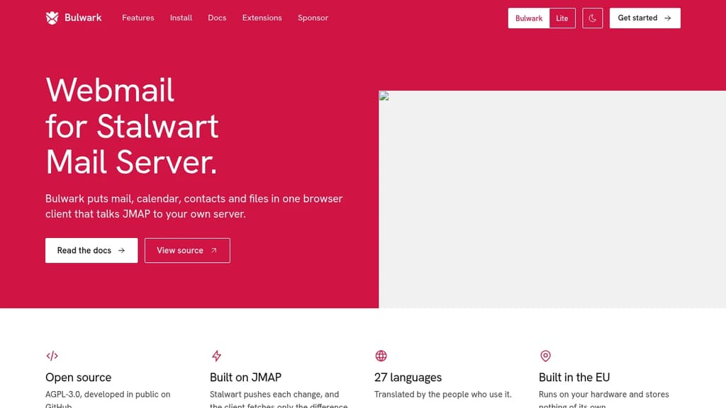 Screenshot of Bulwark Mail