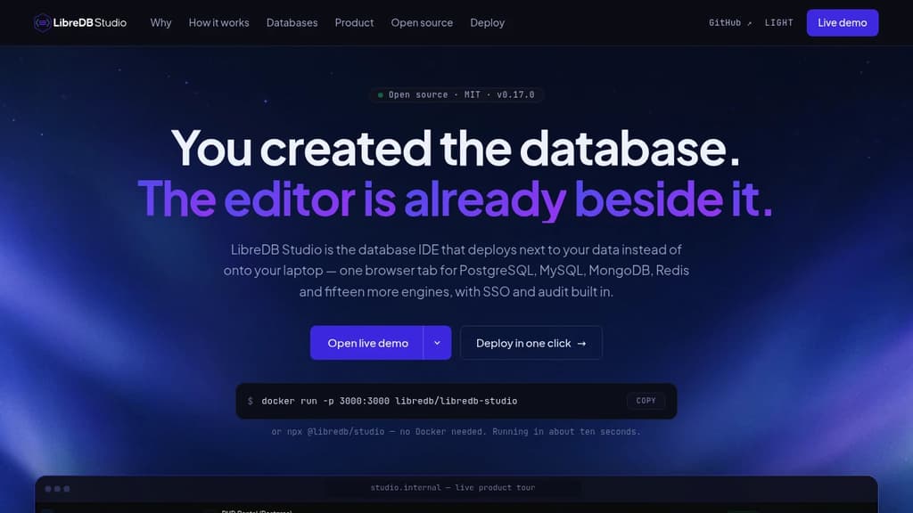 Screenshot of LibreDB Studio