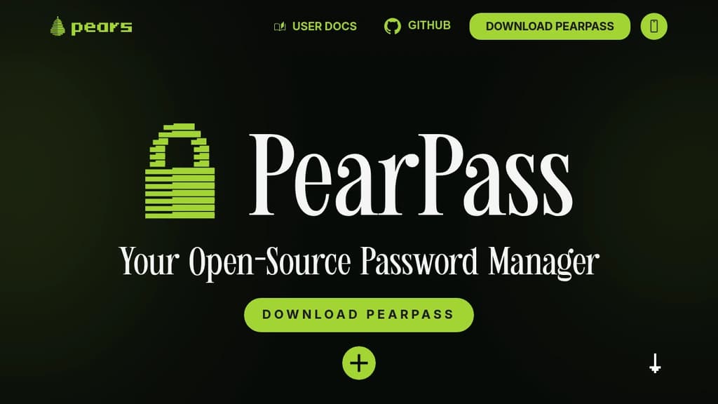 Screenshot of PearPass website