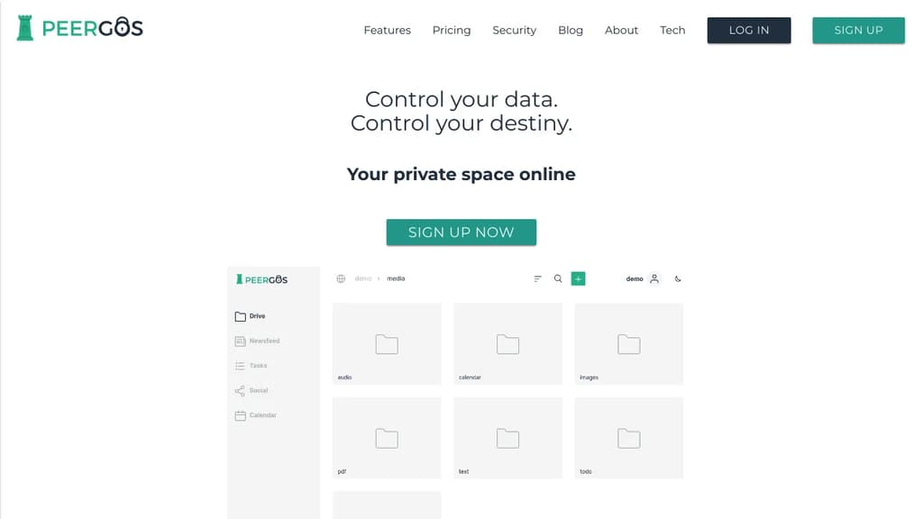 Screenshot of Peergos