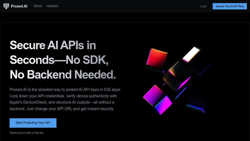 Screenshot of Proxed AI website