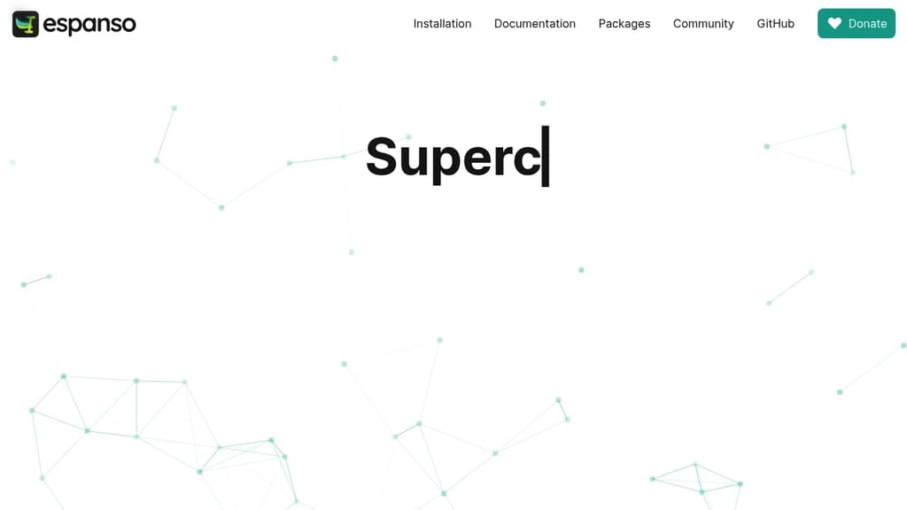 Screenshot of Espanso website