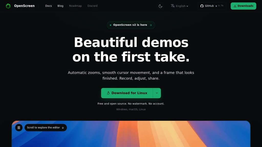 Screenshot of OpenScreen