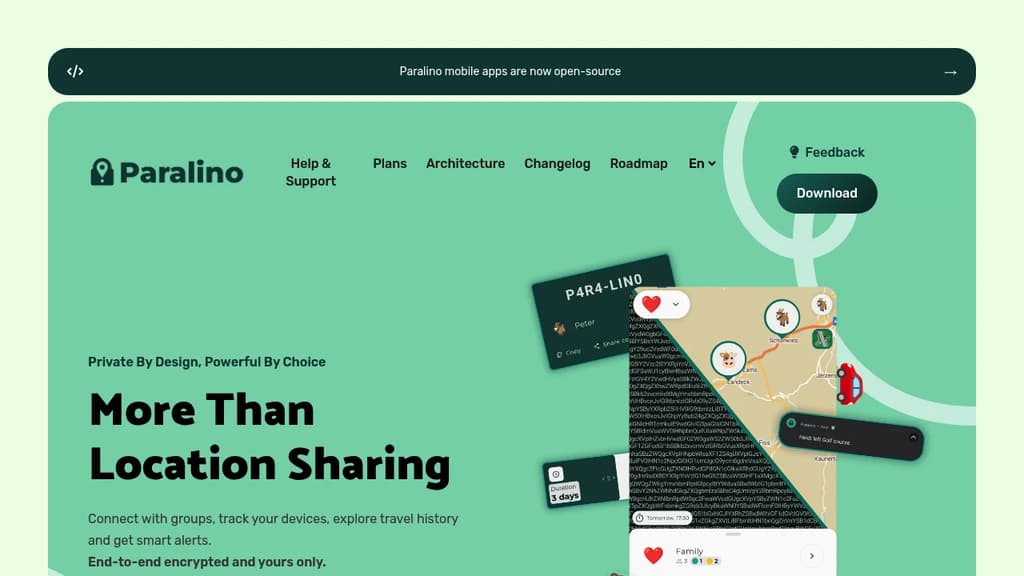 Screenshot of Paralino website