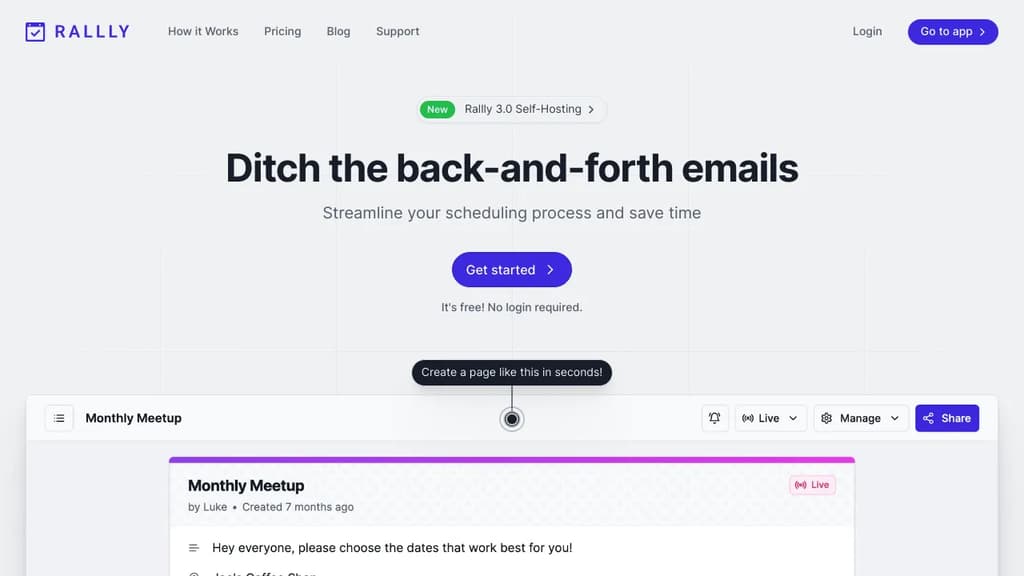 Screenshot of Rallly
