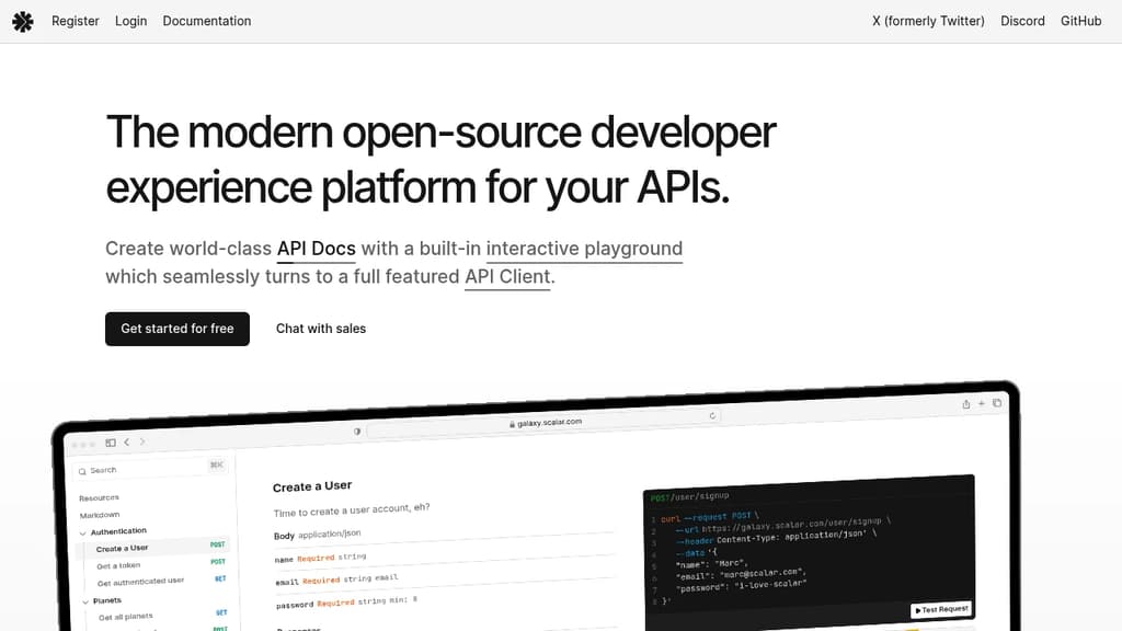 Screenshot of Scalar website