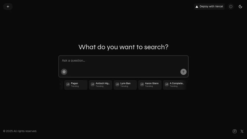 Screenshot of Scira website