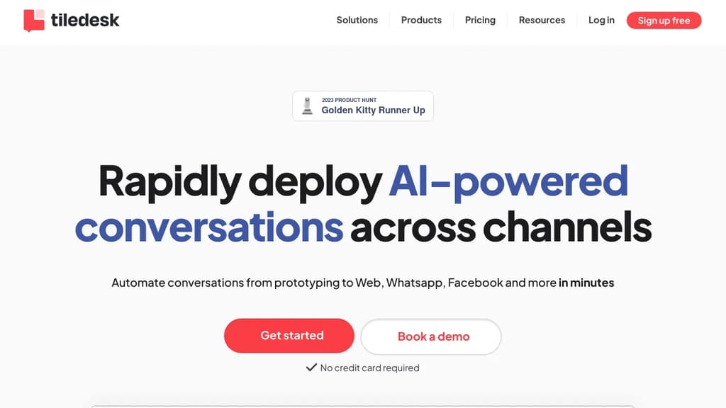Screenshot of Tiledesk
