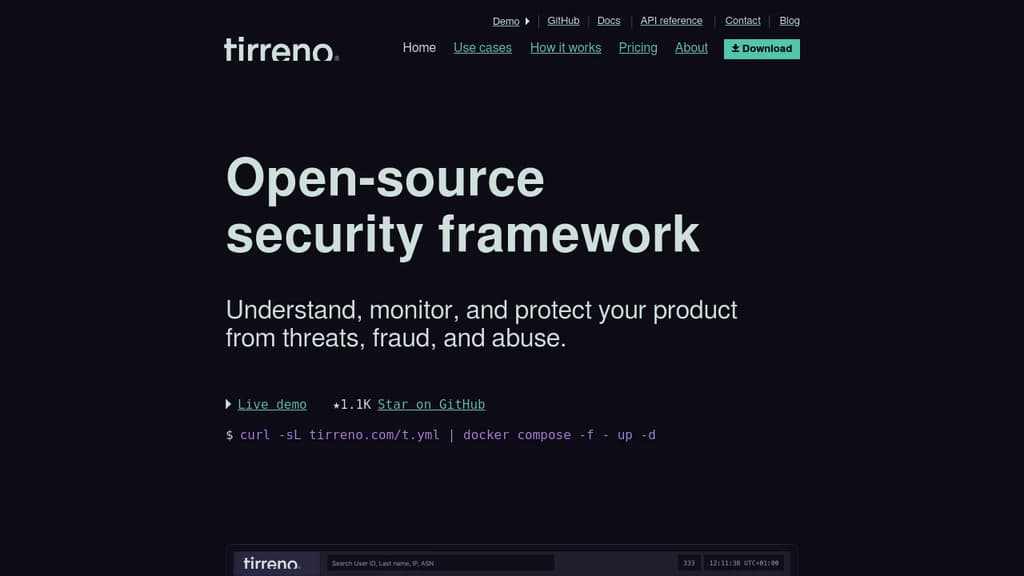 Screenshot of Tirreno website