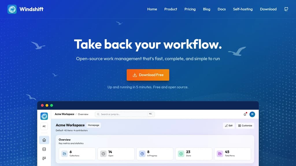 Screenshot of Windshift website