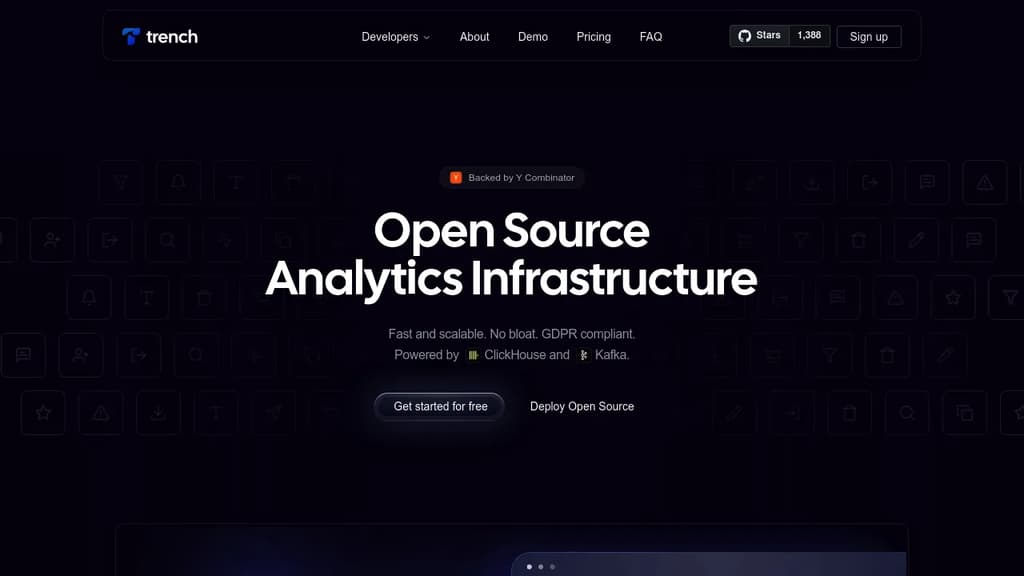 Screenshot of Trench website