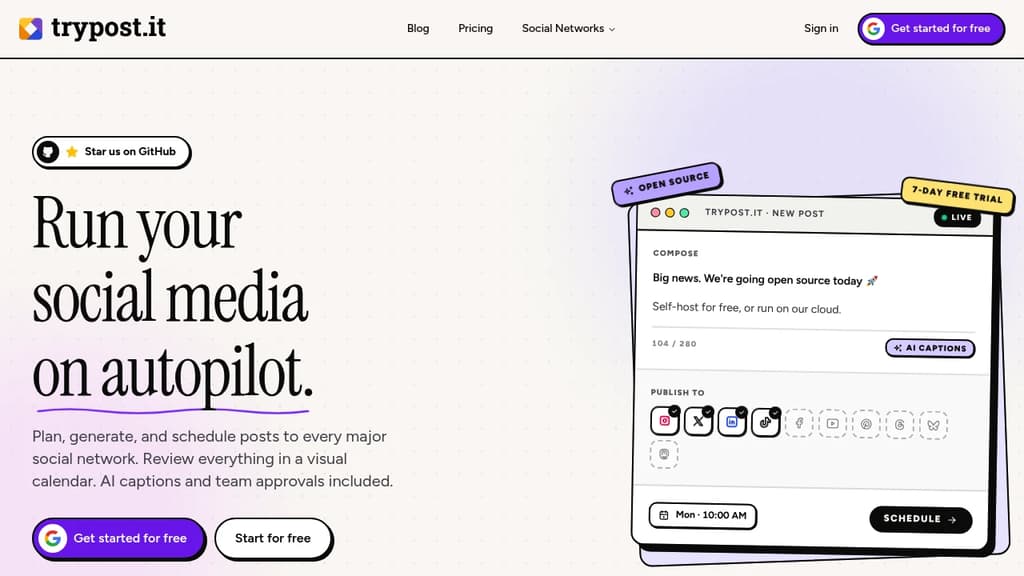 Screenshot of TryPost