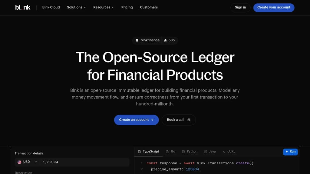 Screenshot of Blnk