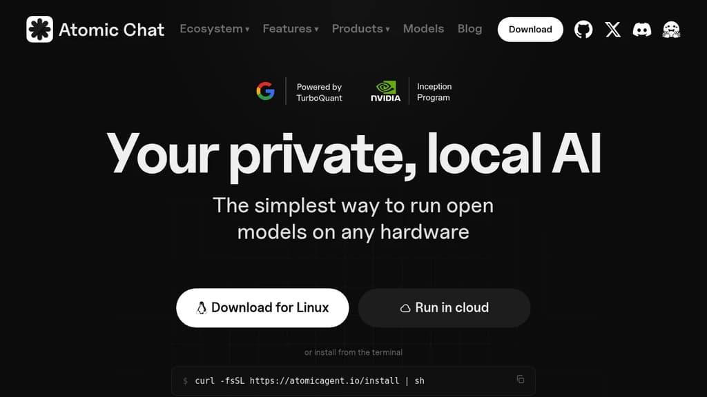 Screenshot of Atomic Chat