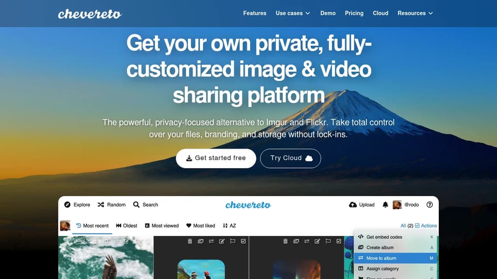 Screenshot of Chevereto