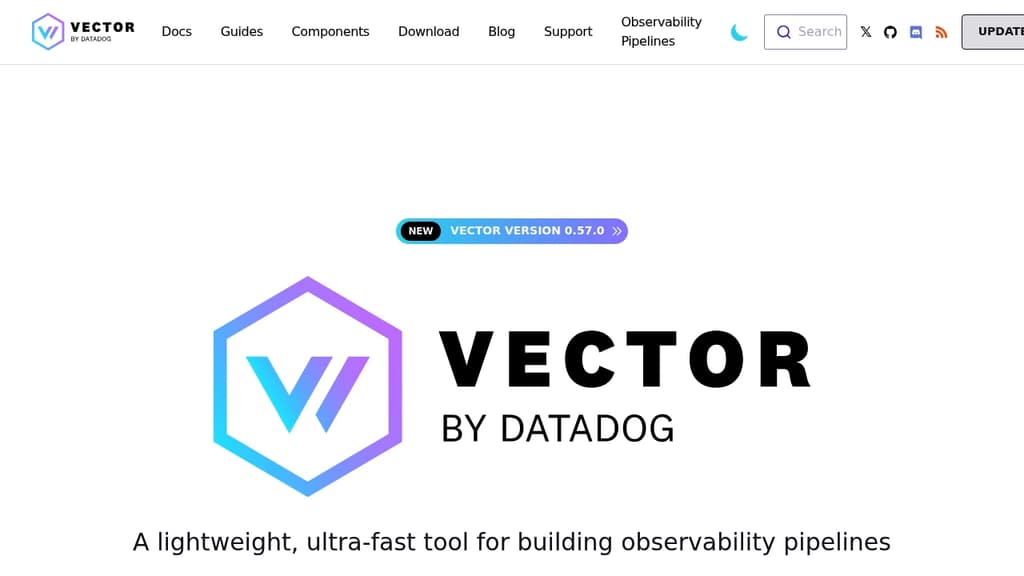 Screenshot of Vector website